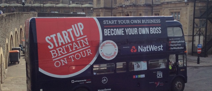 Successful startups supporting new businesses  on board the StartUp Bus