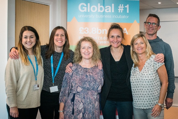 Rosie Bennett (third from right) and the Bath SETsquared team