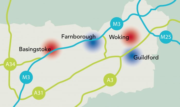 Supporting digital/tech start-ups in the M3 region - Basingstoke, Farnborough, Woking & Guildford