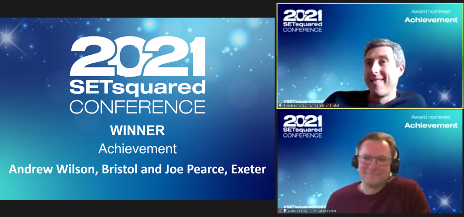 Achievement WINNERS: Andrew Wilson, University of Bristol and Joe Pearce, SETsquared Exeter